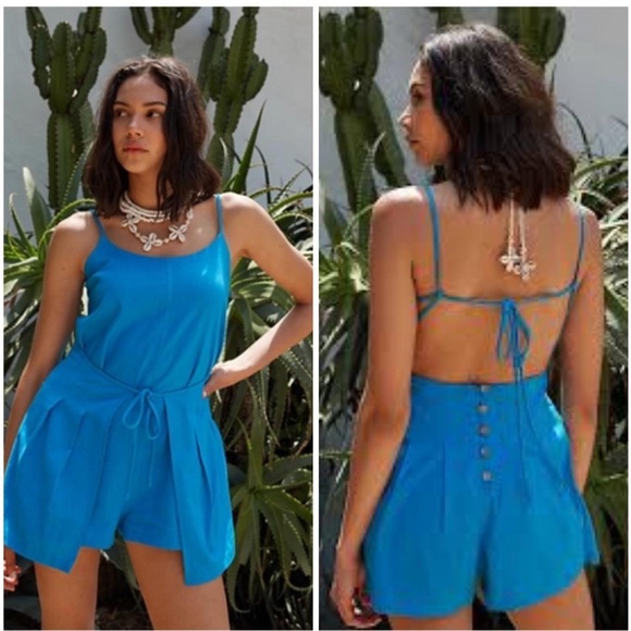 Free People Bari Romper in Fjord Blue Size XL - Picture 2 of 9